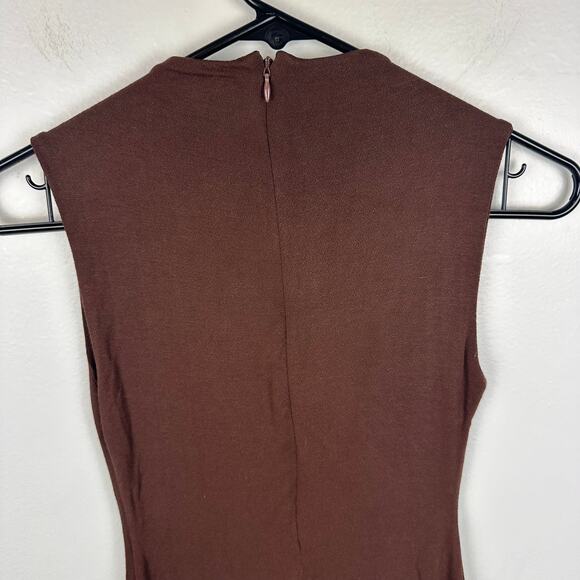NWT Baby Mama Naked Wardrobe Womens High Neck Brown Jumpsuit Short Romper Small - Picture 5 of 9